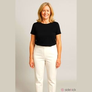 Rafaella Curvy Women's White Pants, Size 10